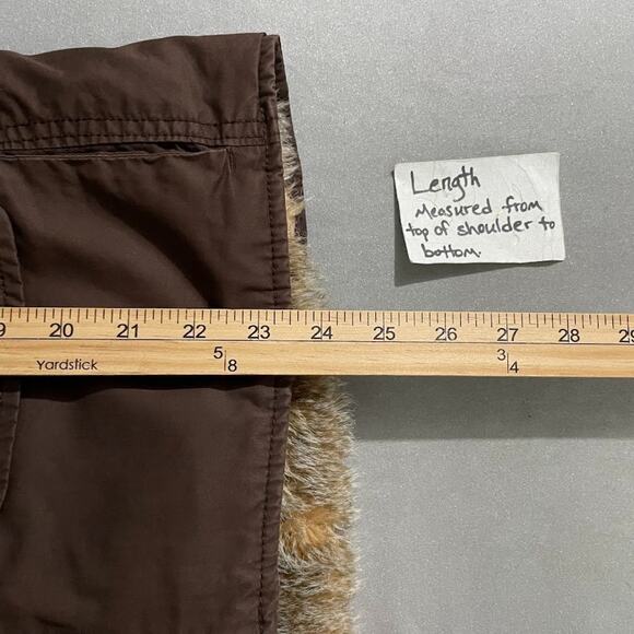 Y2K Gap Reversible Vest Chocolate Brown Faux Fur Womens Size Medium Gilet Boho - Picture 10 of 10